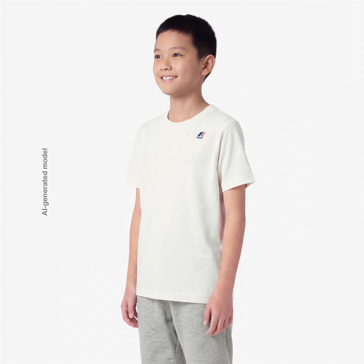 K-Way Leonide tricou copii alb natural bumbac pliabil