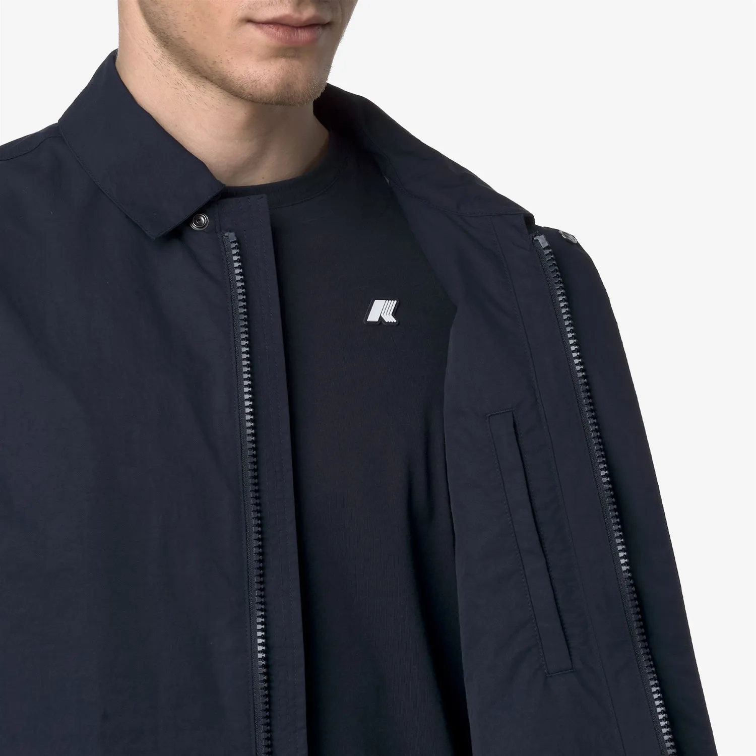 K-Way Kenley Cotton Nylon geaca barbati albastra 3/4