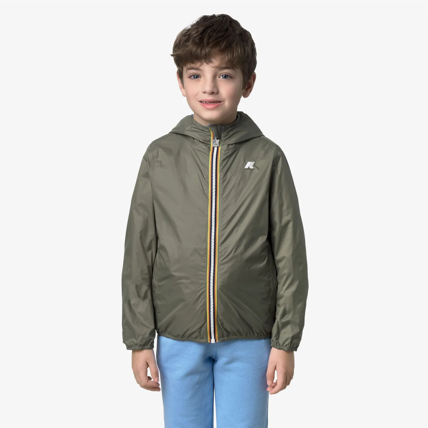 K-Way Jake Cotton Double geacă băiat bleu reversibilă