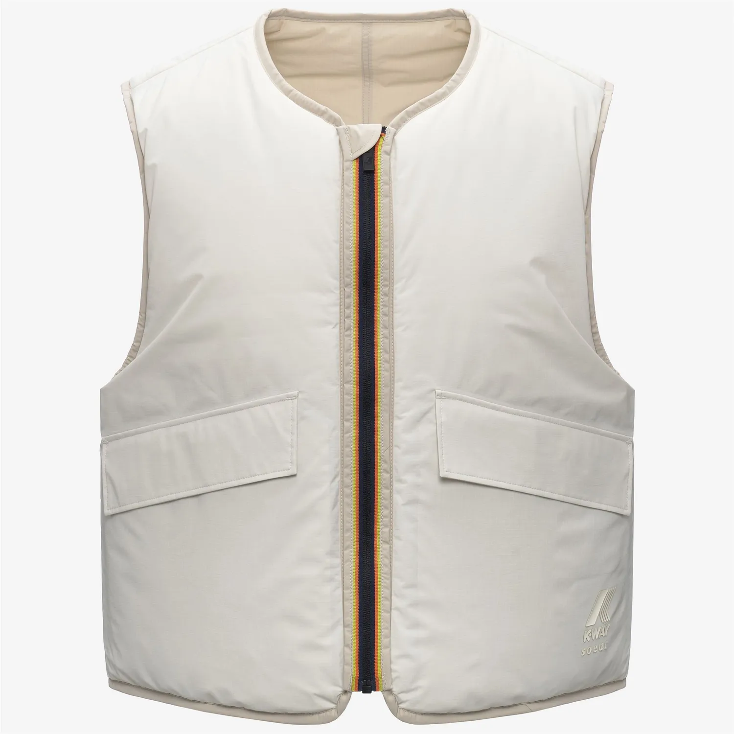 K-Way Wes Padded Soeur vesta dama gri-bej usoara