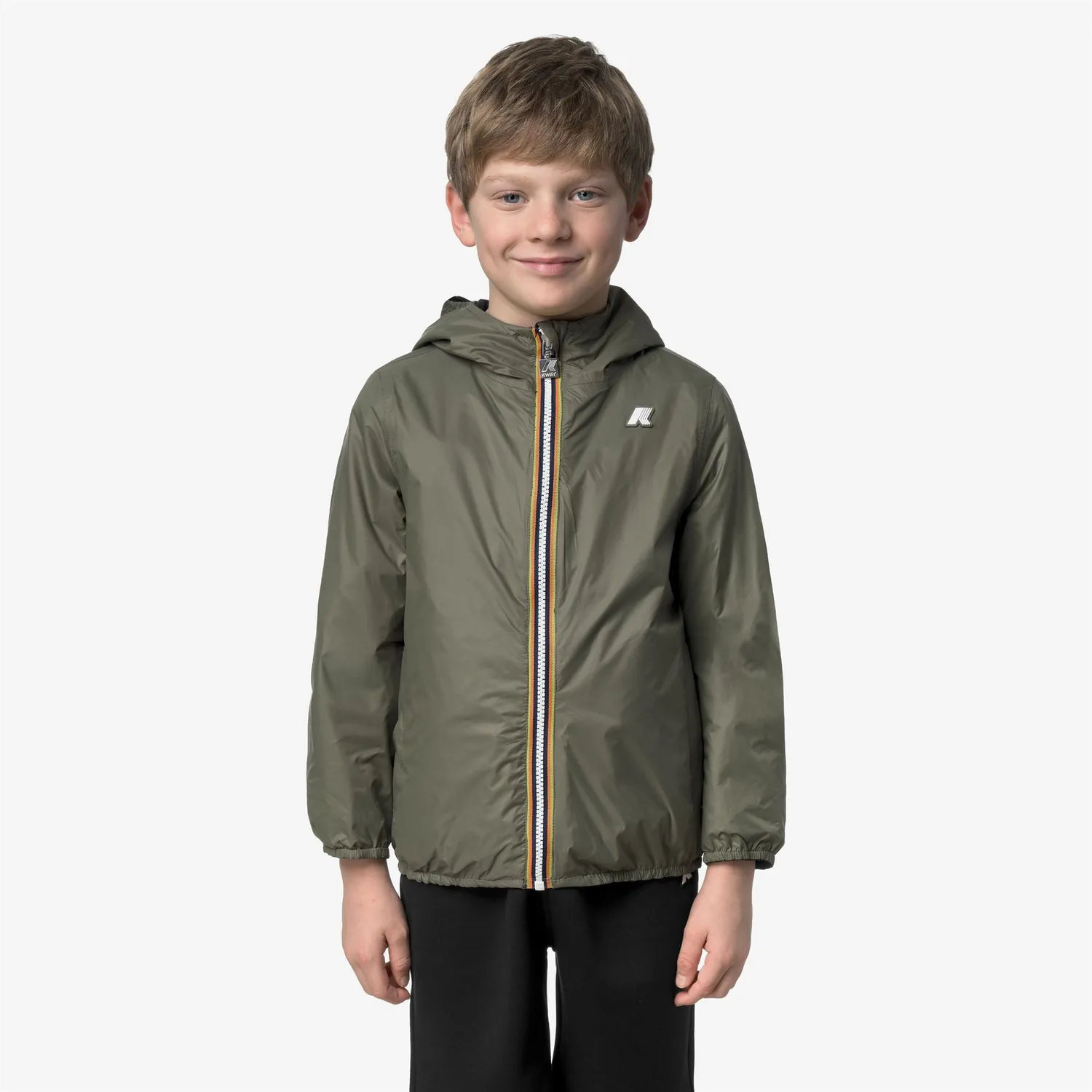 K-Way Jake Cotton Double geaca copii reversibila negru-verde