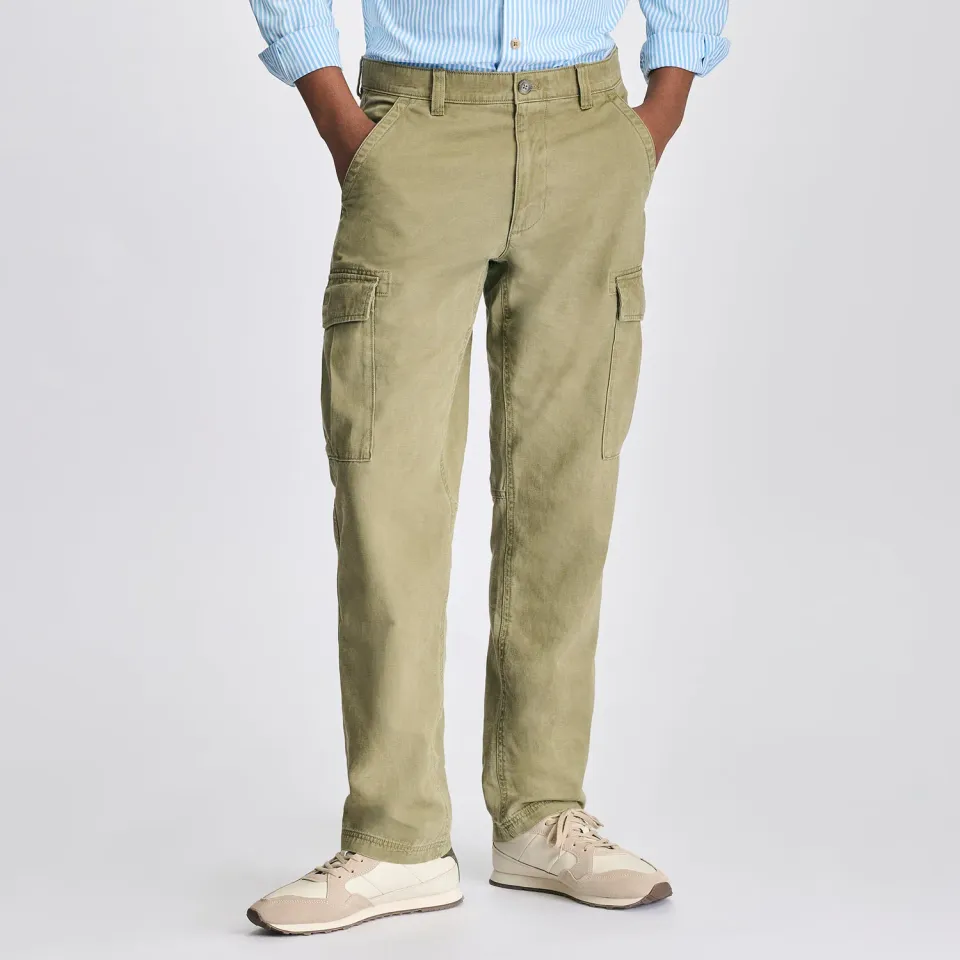 Eddie Bauer Interbay pantaloni cargo barbati Light Khaki bumbac