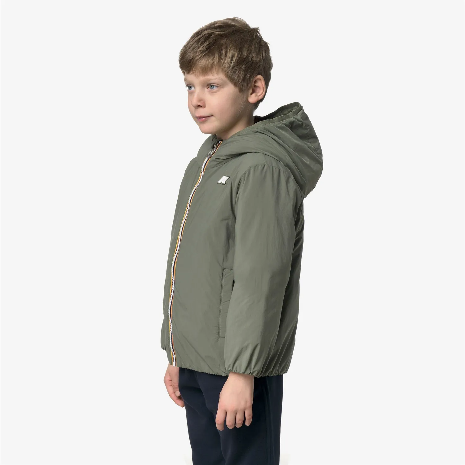 K-Way Jack Plain Warm geaca baieti verde lichen calduroasa