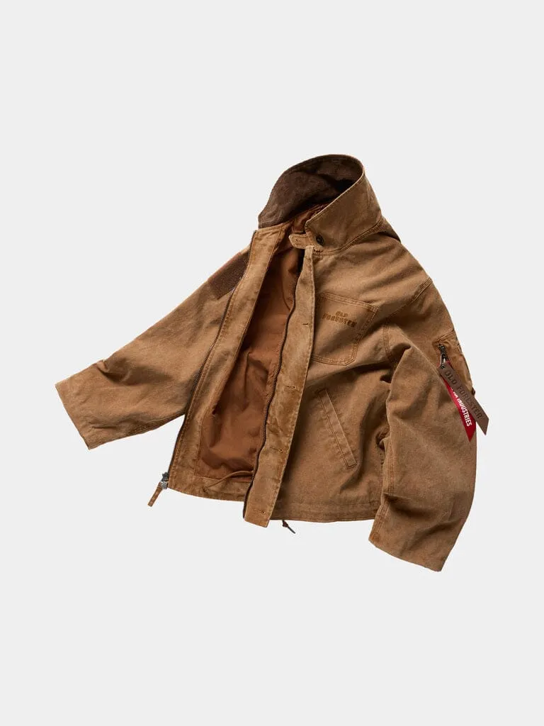 Alpha Industries Old Forester Deck geaca kaki din canvas groasa