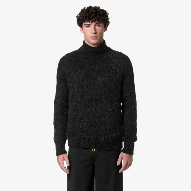 K-Way Bereny pulover negru mohair barbati