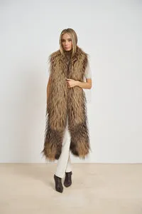 Mareus 685 șal lung blană vulpe bronz 250 cm