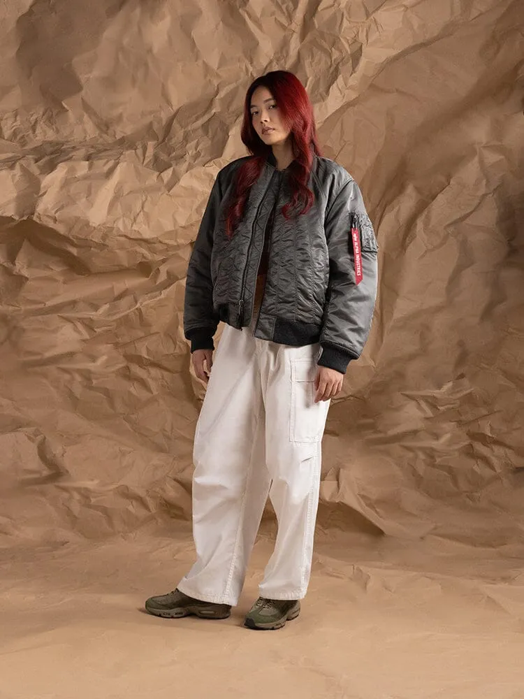 Alpha Industries MA-1 Shirring palton bomber gri matlasat