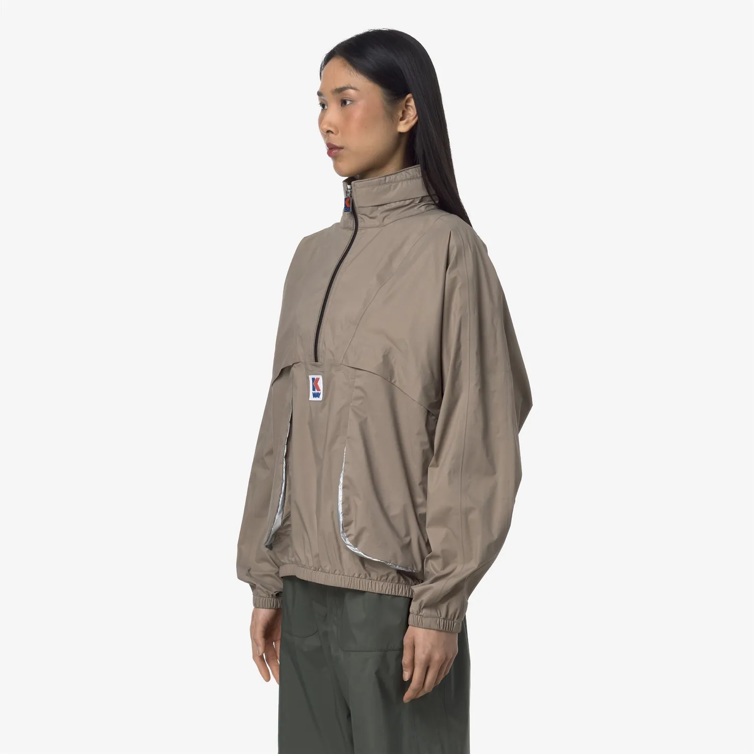 K-Way 7002 Half Zip geacă bej taupe impermeabilă