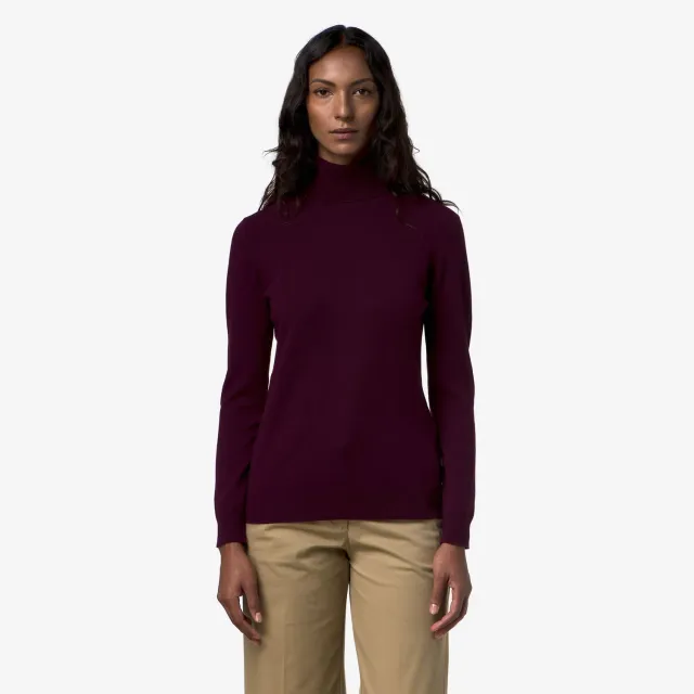 K-Way Amane Plain Mix Merino pulover dama violet prune lana