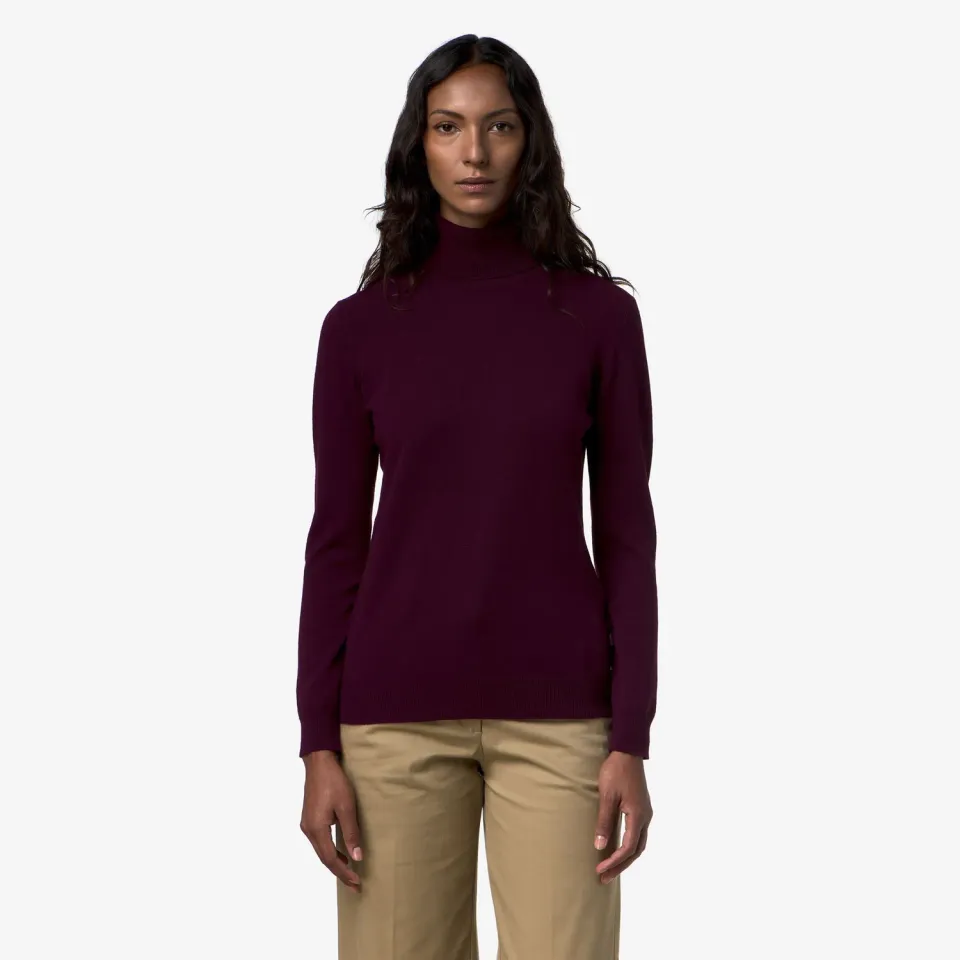 K-Way Amane Plain Mix Merino pulover dama violet prune lana