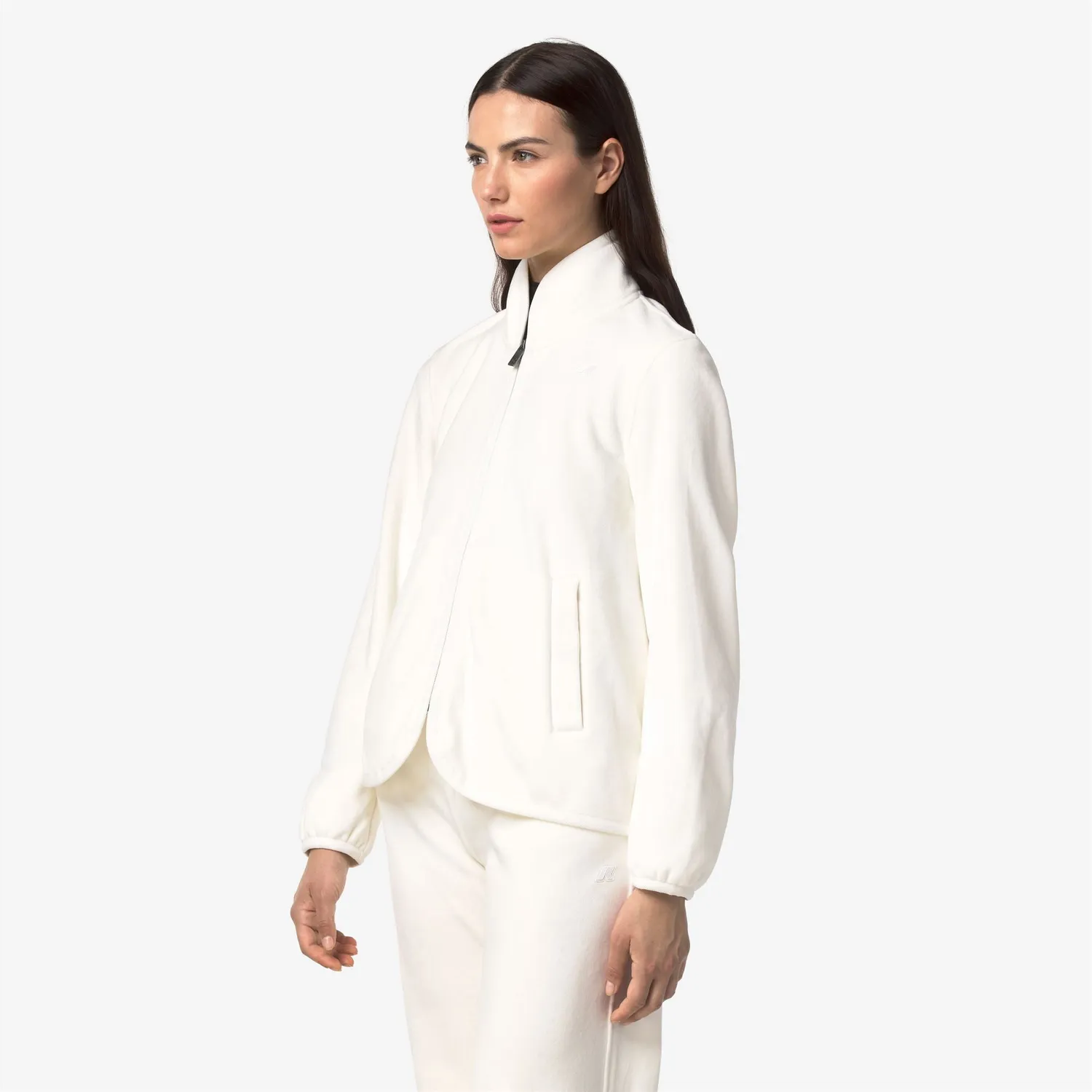 K-Way Tuda Velour Polar hanorac alb fleece calduros