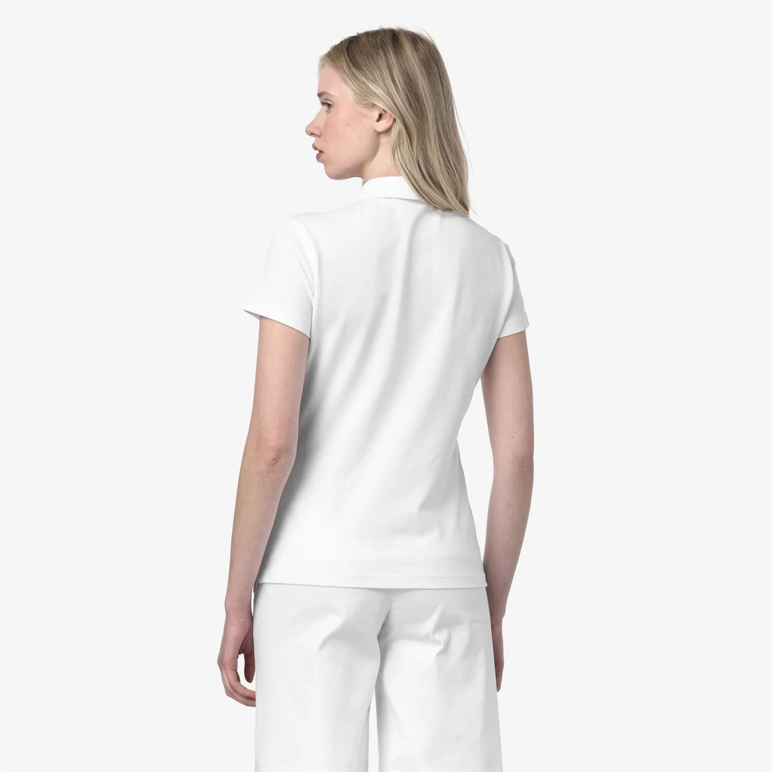 K-Way Amedea Pique Slim polo damă alb bumbac