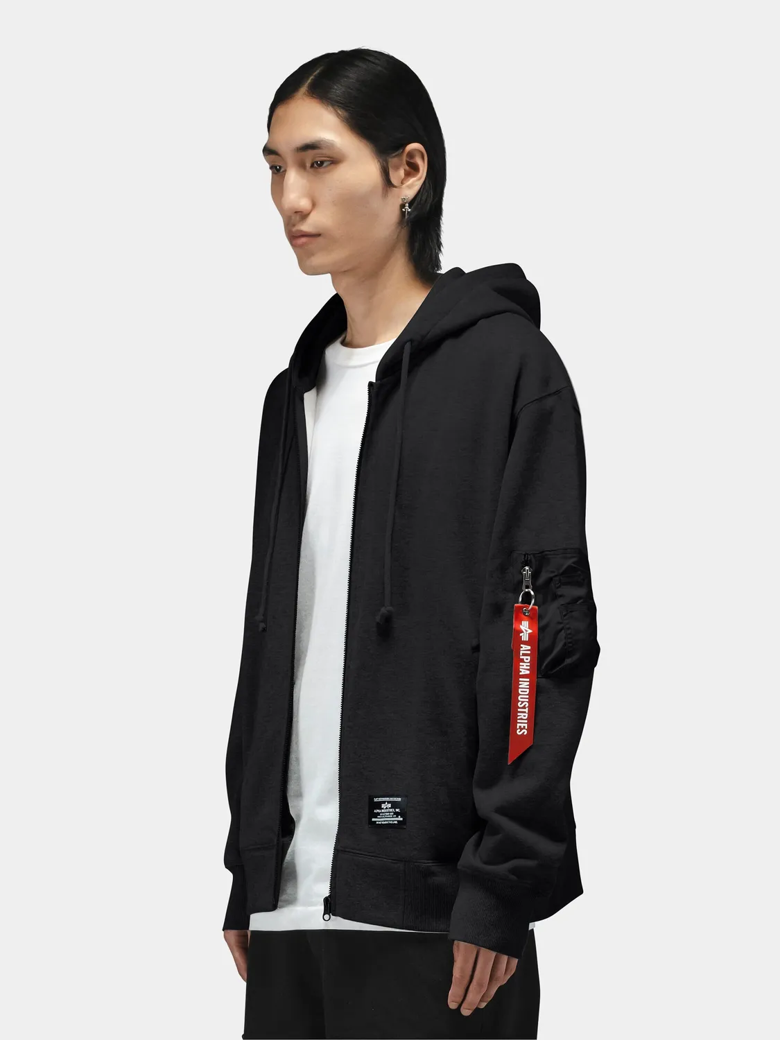 Alpha Industries Utility Pocket hanorac fermoar gri calduros
