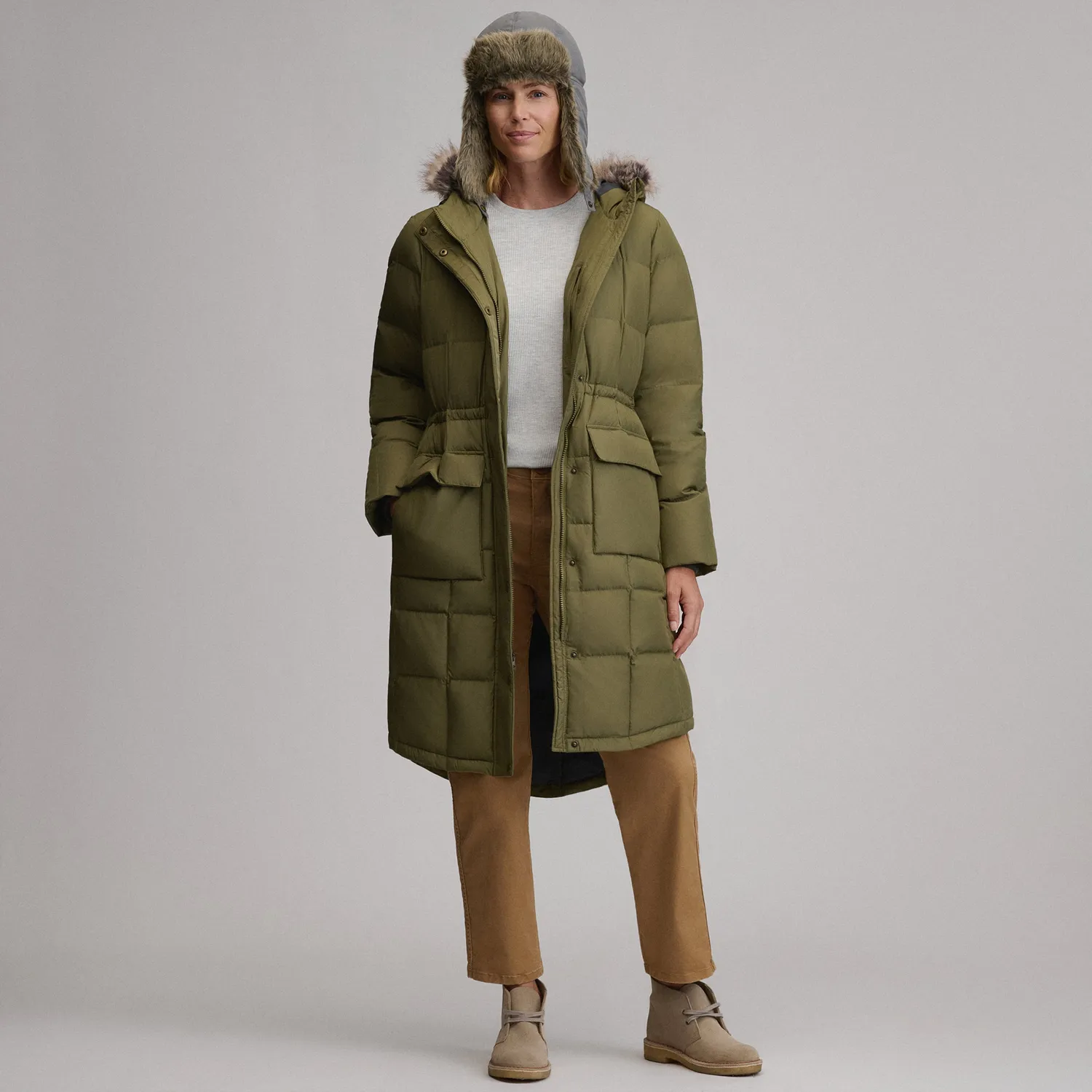 Eddie Bauer Heritage parka neagra lunga captusita
