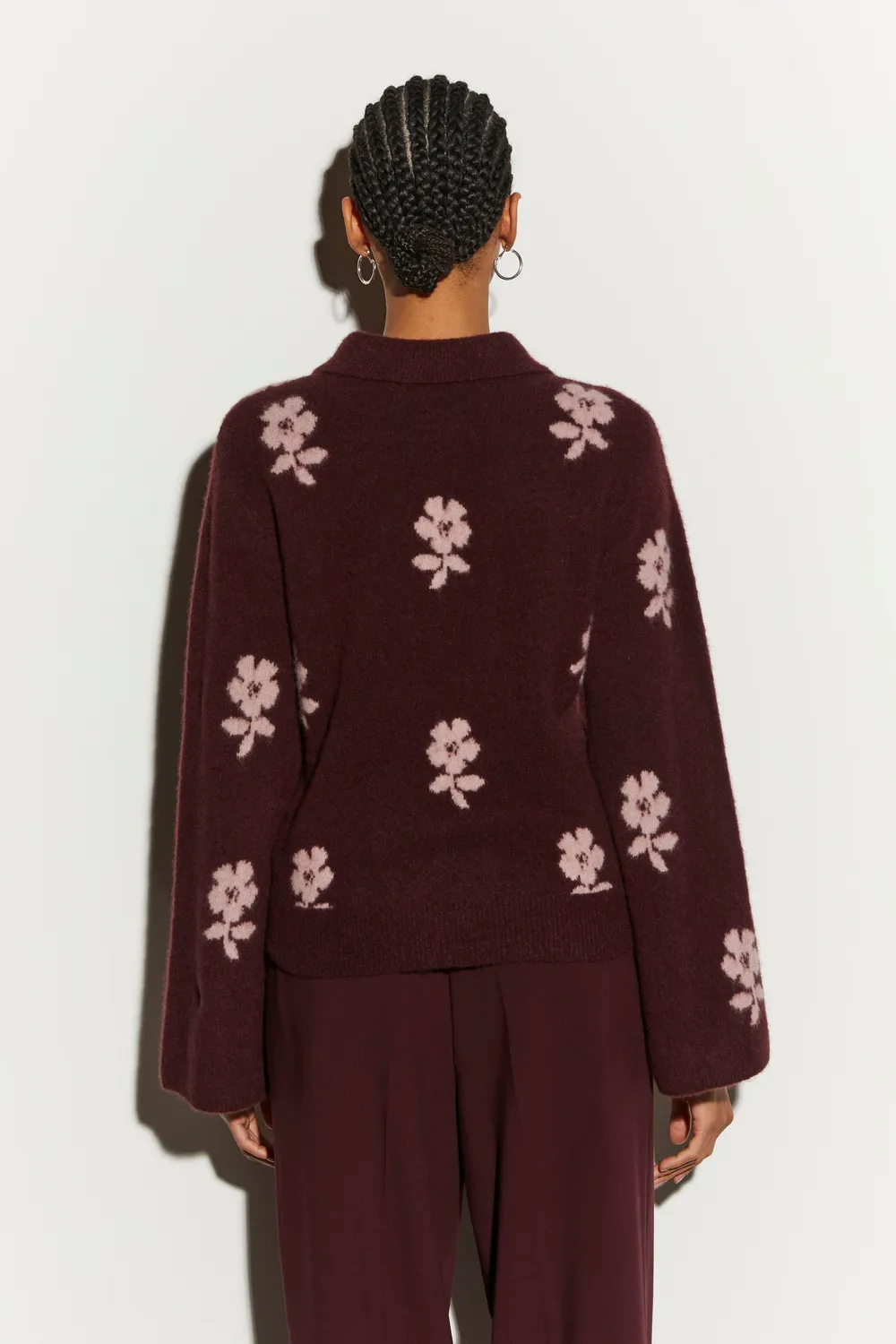 Isabelle Blanche camasa polo jacquard burgundy M