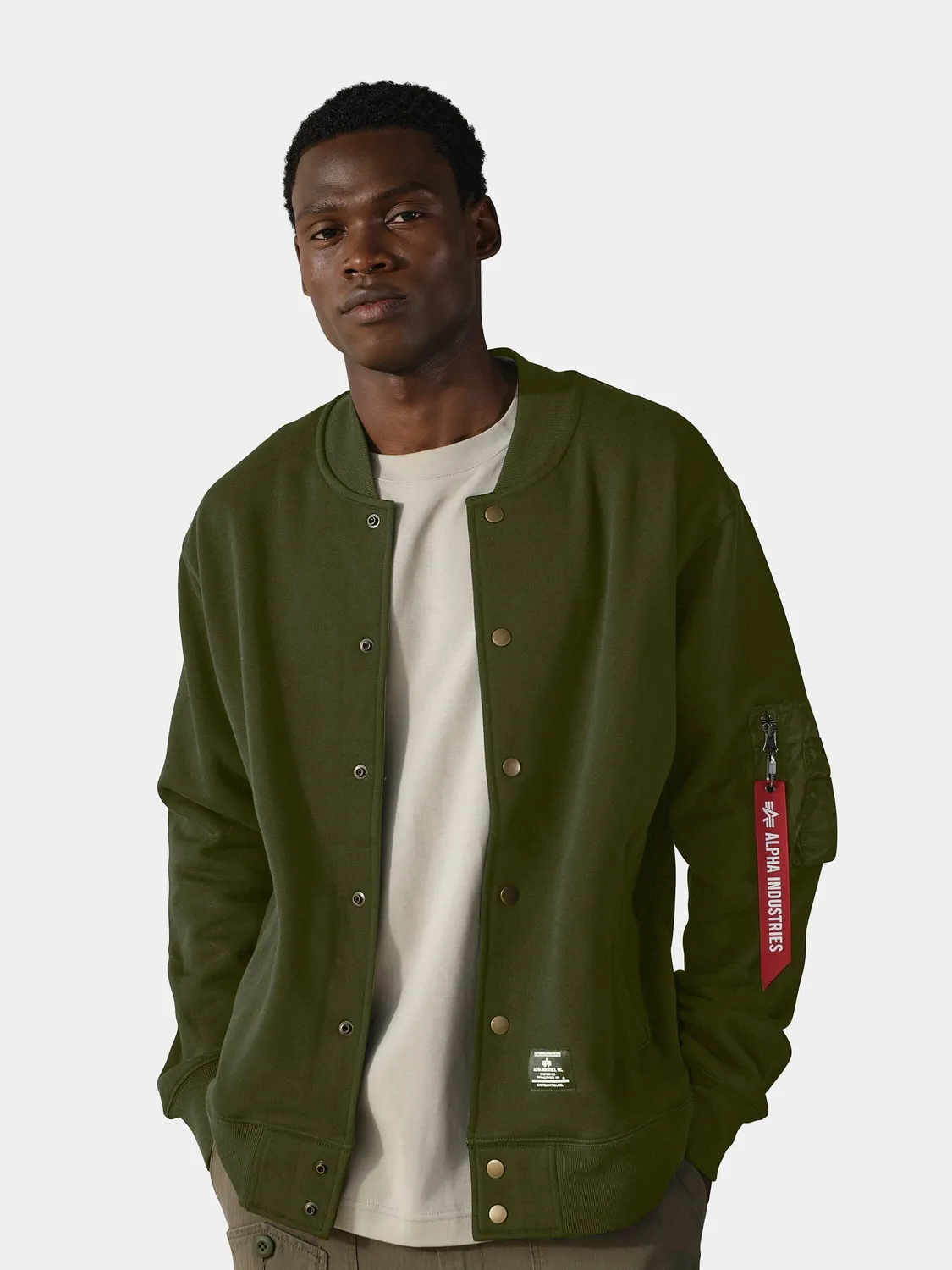 Alpha Industries MA-1 Fleece geaca verde fleece