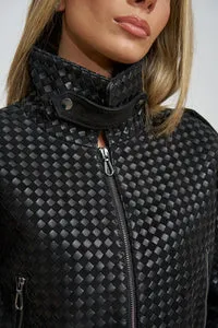 Mareus Diamond Black 660 geacă piele neagră crop