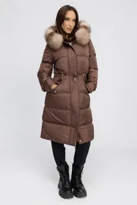 Mareus Mocha Glow 456 parka dama Mocha vatelina gluga