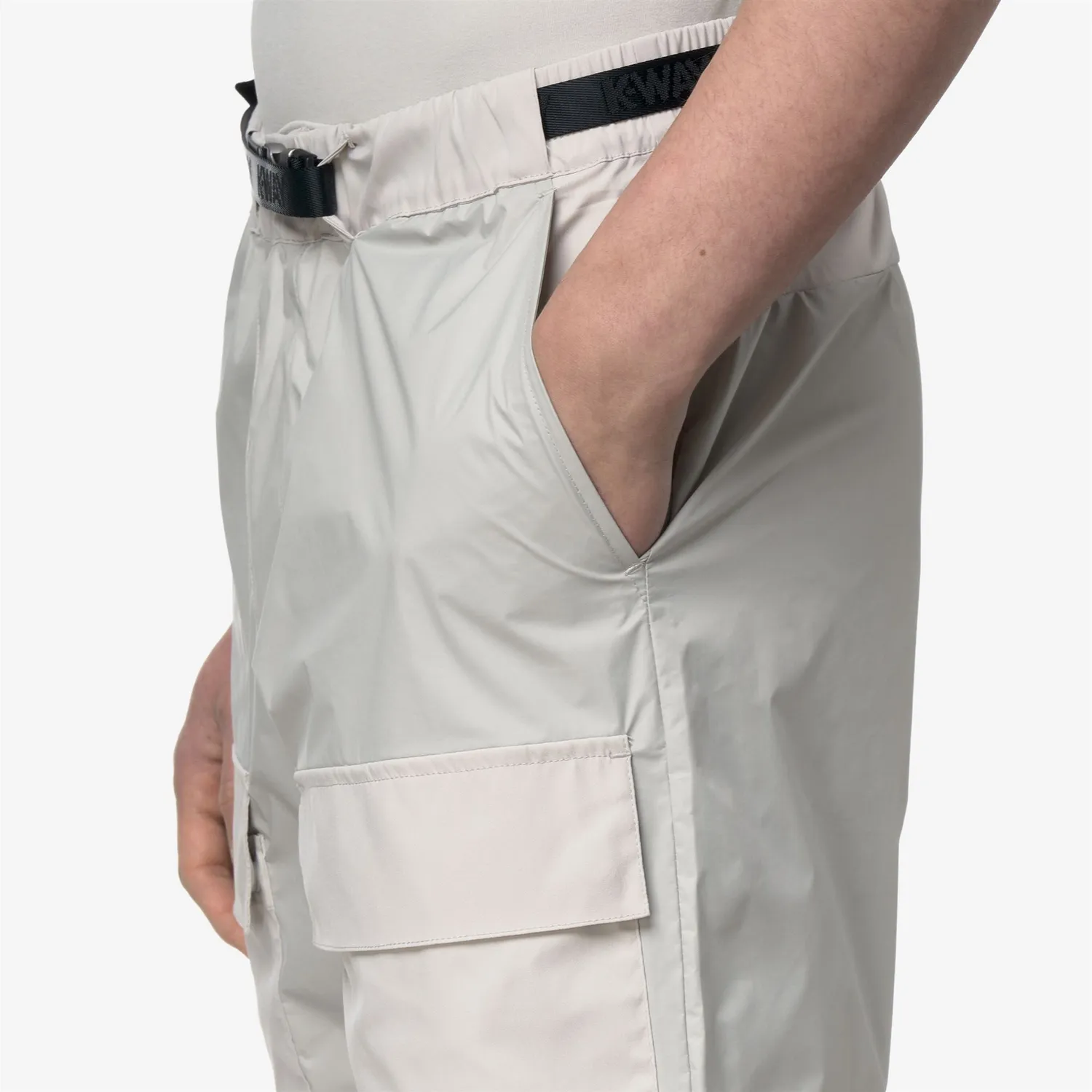 K-Way Breger shorts barbati bej cargo cu carabina