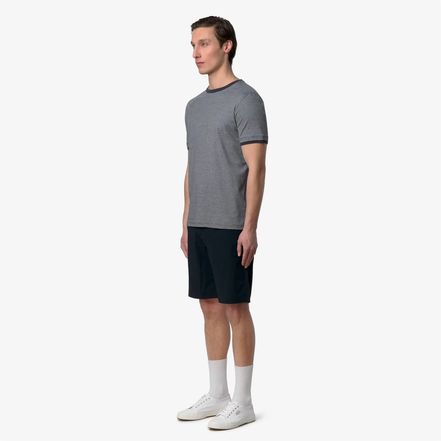 K-Way Odom Stretch Co Stripes tricou barbati dungi albastru
