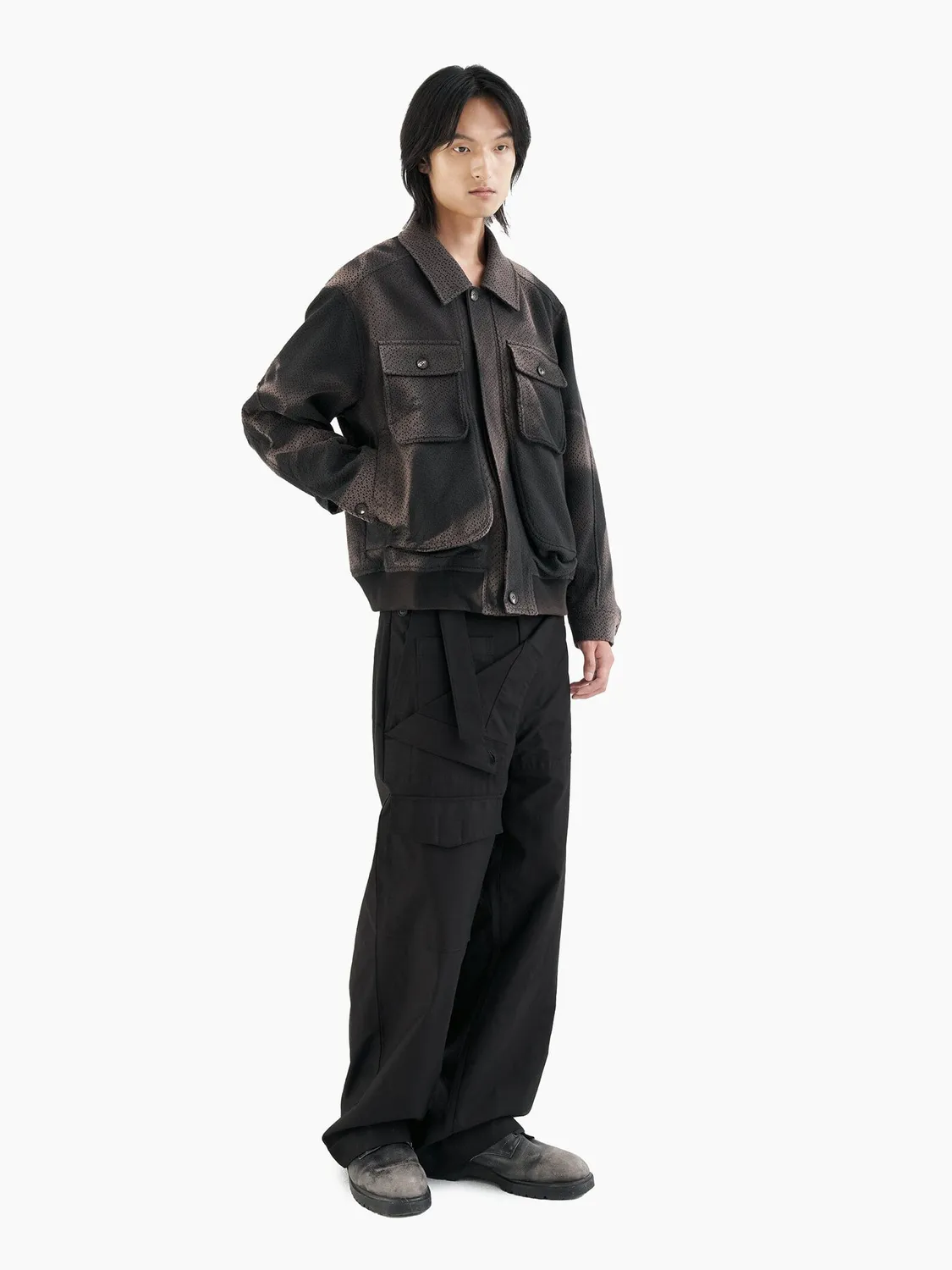 Alpha Industries Jiyong Kim Double Front pantaloni negri bumbac