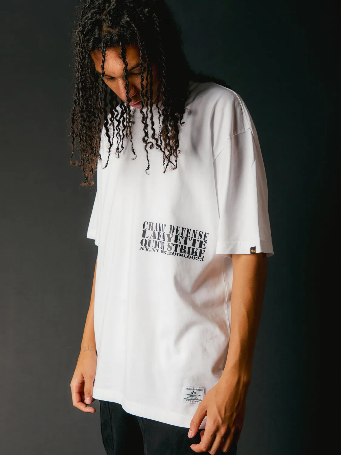 Alpha Industries Chadie Sonar tricou bumbac alb