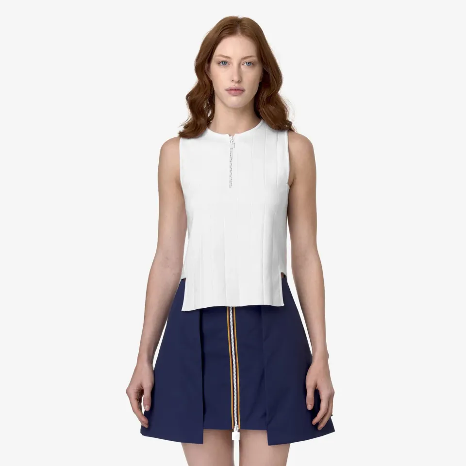 K-Way Jaelle Knitted vesta tricotata dama alba bumbac