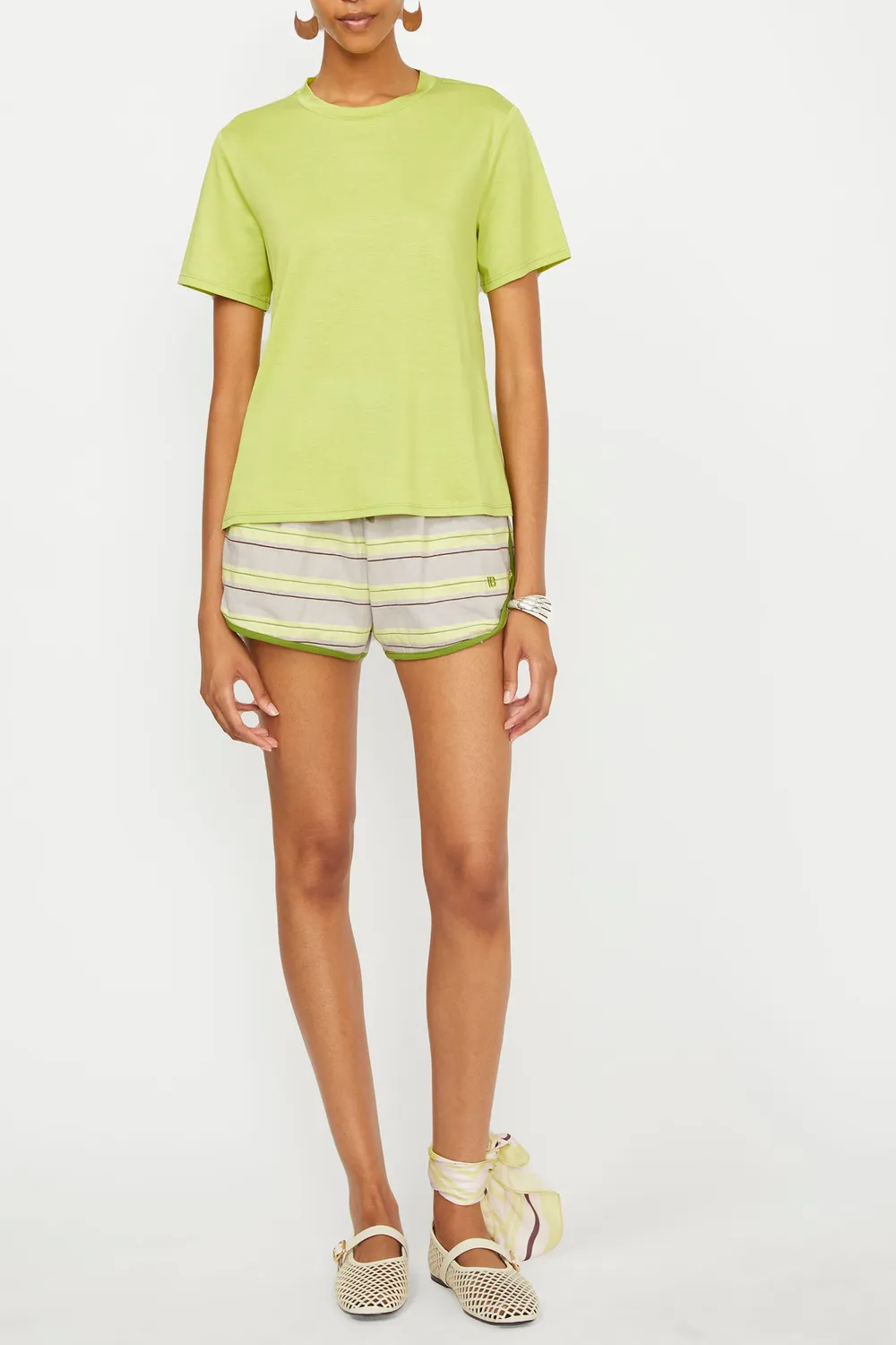 Isabelle Blanche tricou verde cu nod la spate din tencel