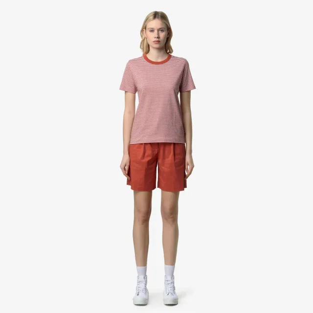 K-Way Elodie Slimline Jersey tricou dama alb bumbac dungi