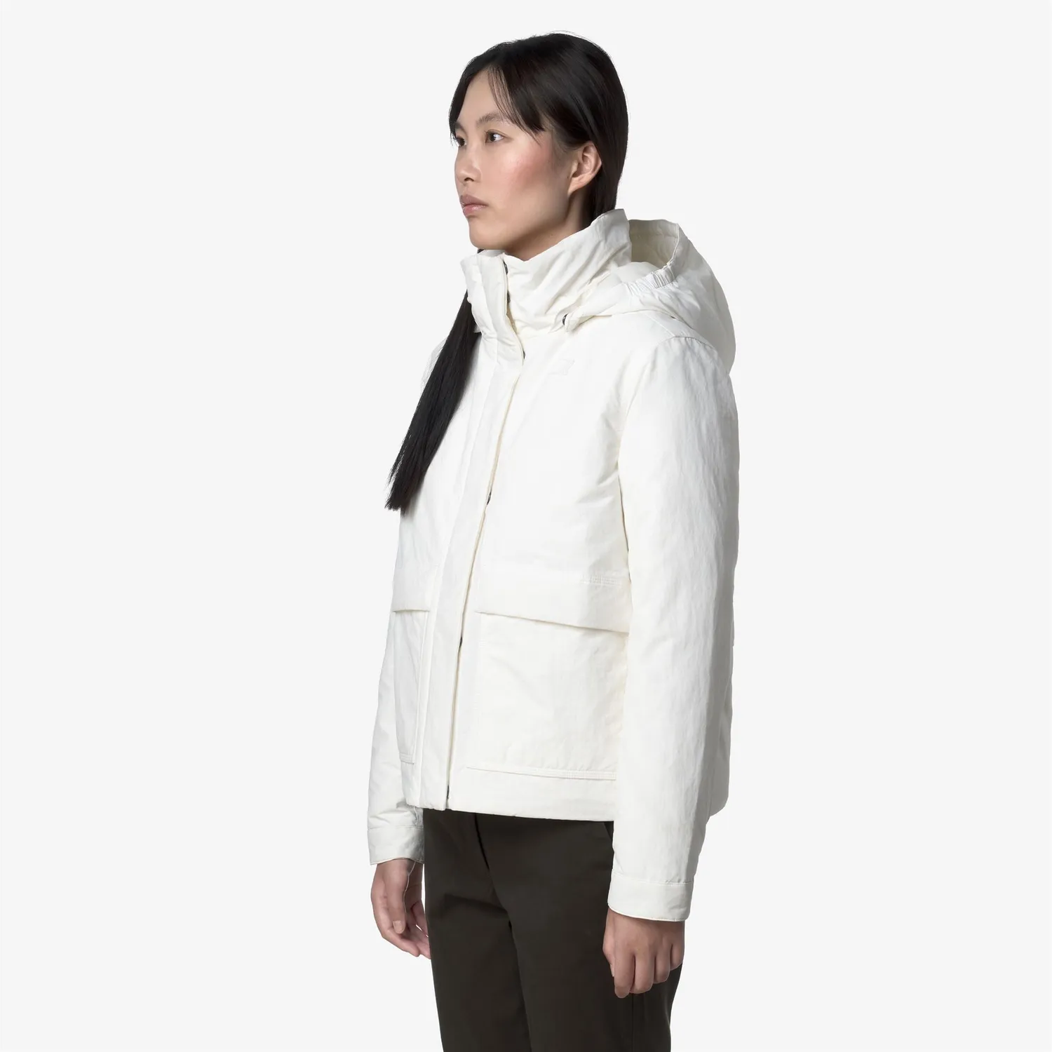 K-Way Kali Warm Cotton Nylon geacă damă albă scurtă