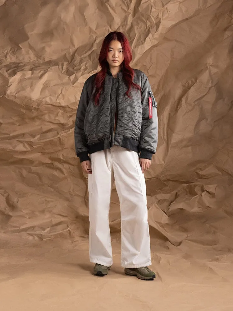 Alpha Industries MA-1 Shirring palton bomber gri matlasat