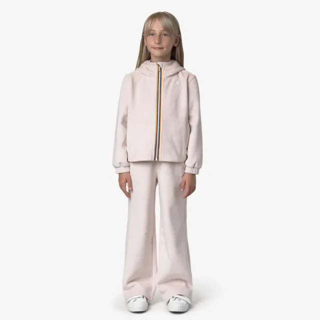 K-Way Jenny Velour pantaloni fete roz polar evazati