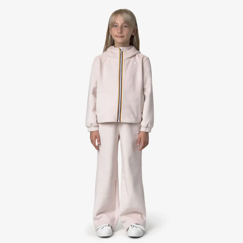 K-Way Jenny Velour pantaloni fete roz polar evazati
