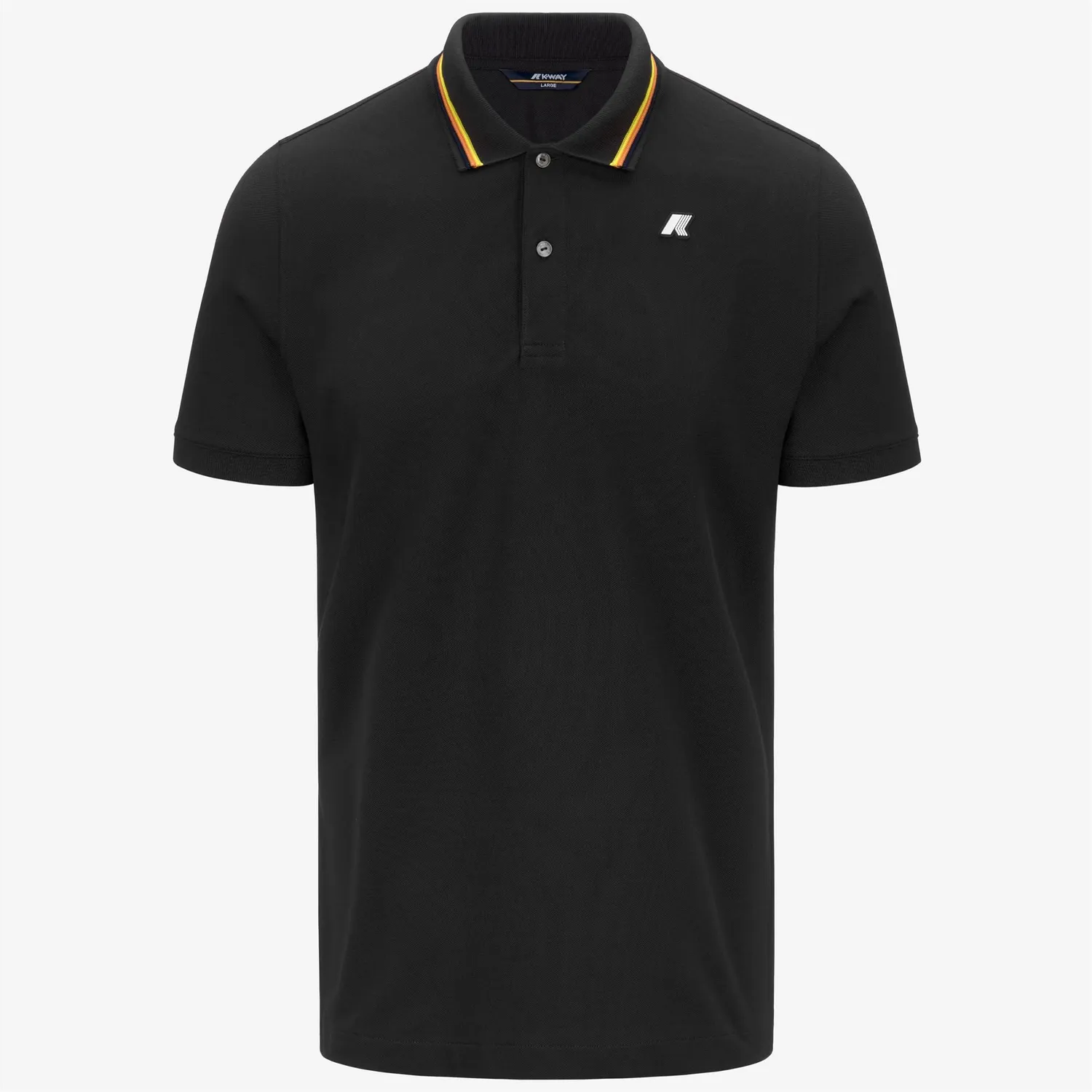 K-Way Jud Pique Slim polo barbati negru Pure elastic