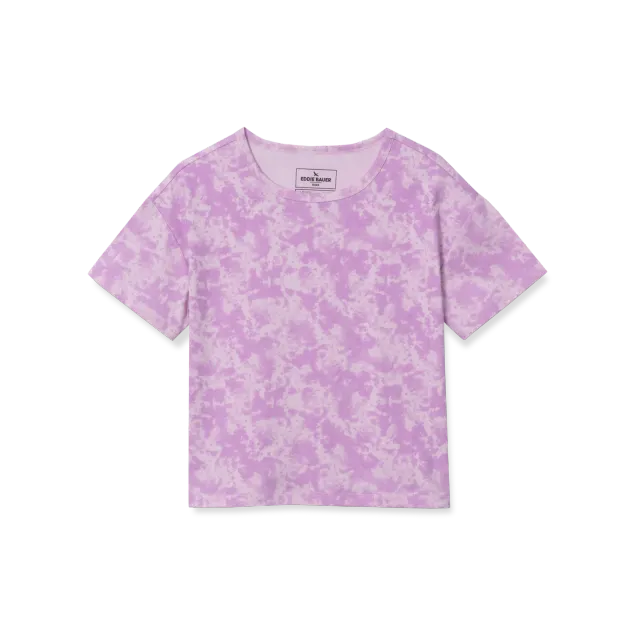 Tricou Eddie Bauer Boxy fete lavanda imprimat