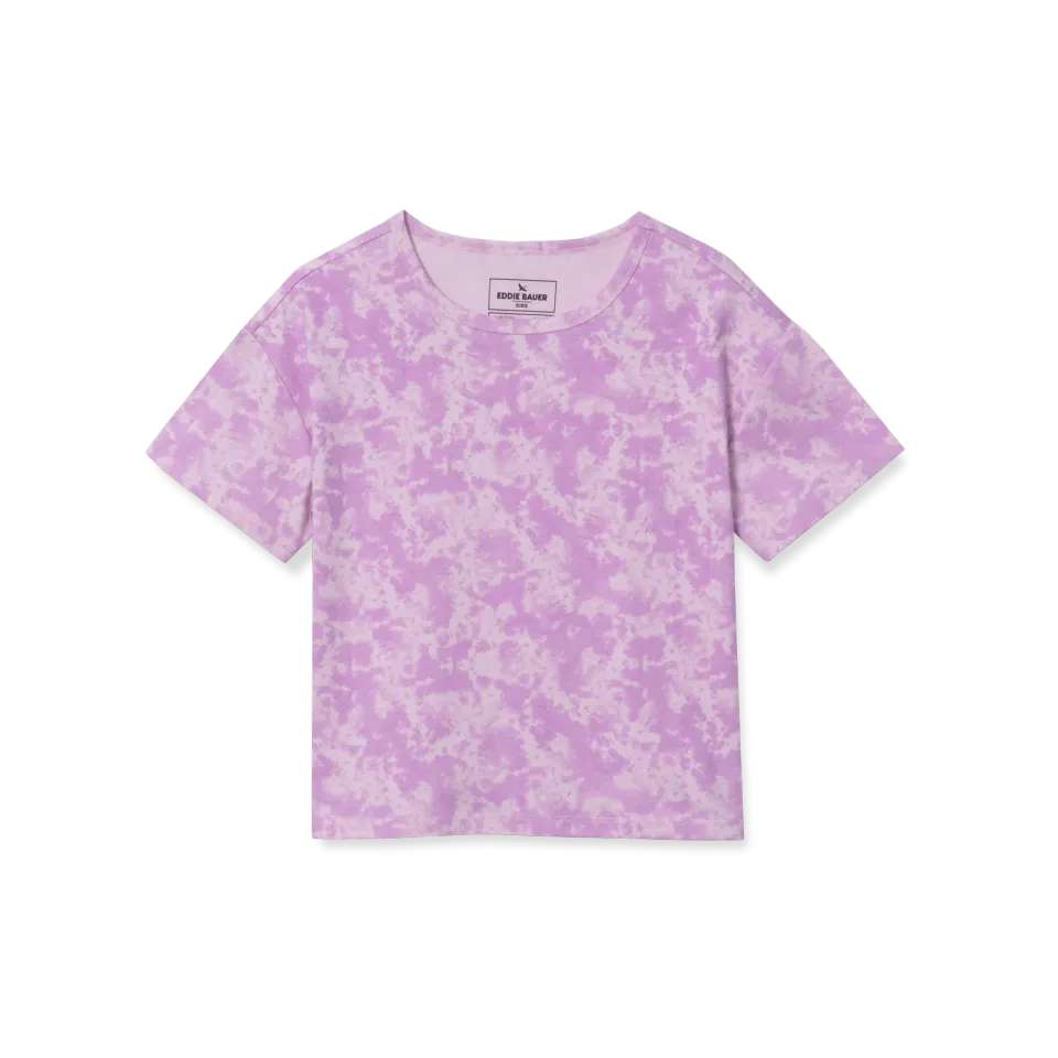 Tricou Eddie Bauer Boxy fete lavanda imprimat