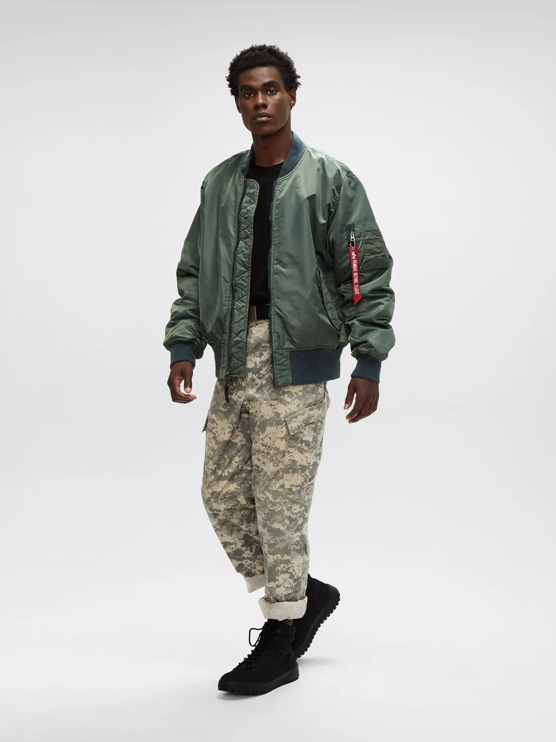Alpha Industries MA-1 Battlewash geaca bomber Teal reversibila