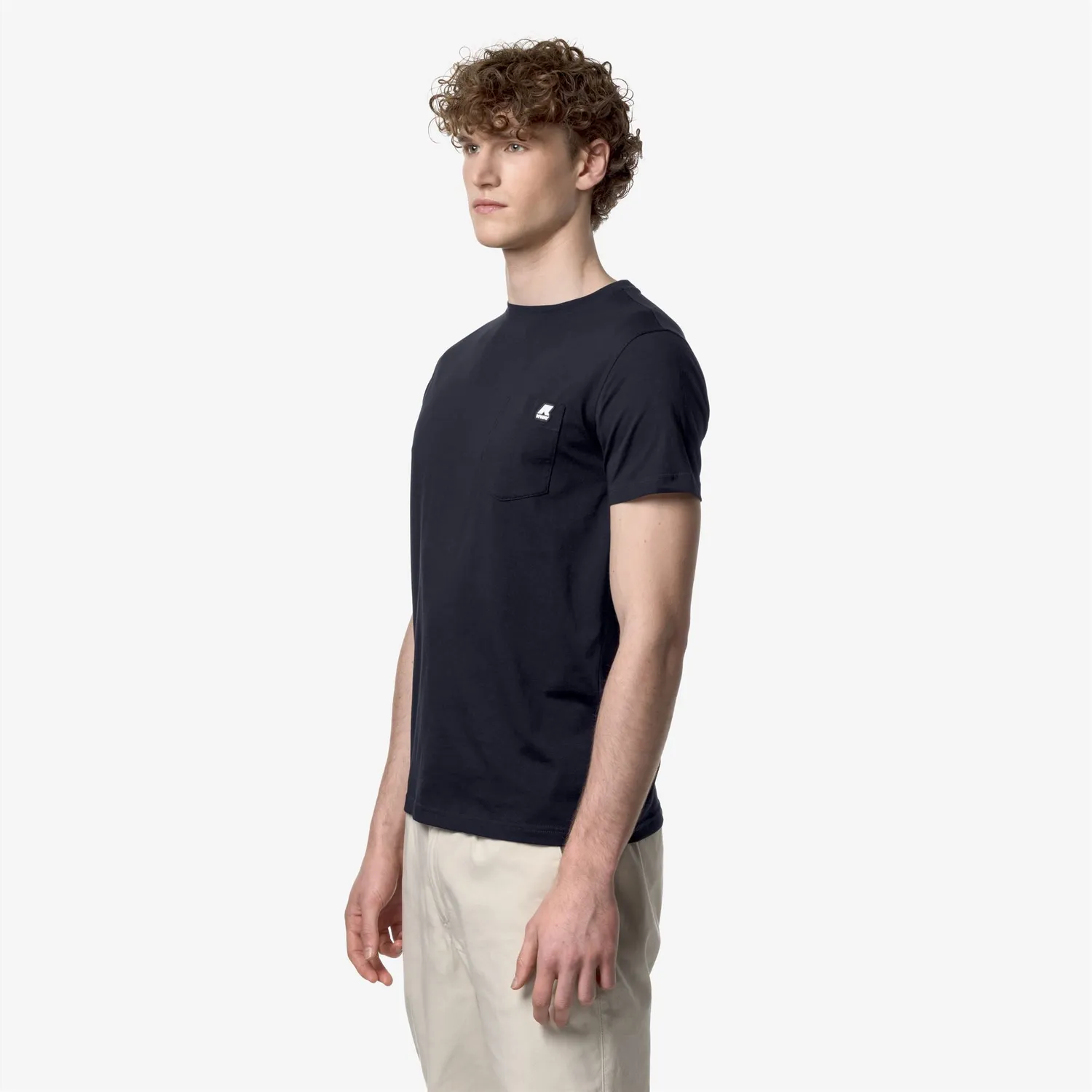 K-Way Sigur tricou barbati albastru slim cu buzunar