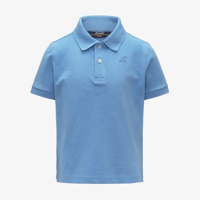 K-Way Amedee Pique polo baiat Blue Cielo elastic