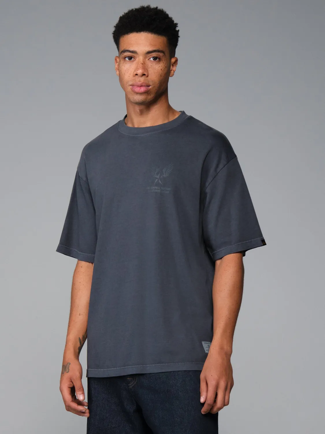 Alpha Industries Essential Battlewash tricou negru bumbac