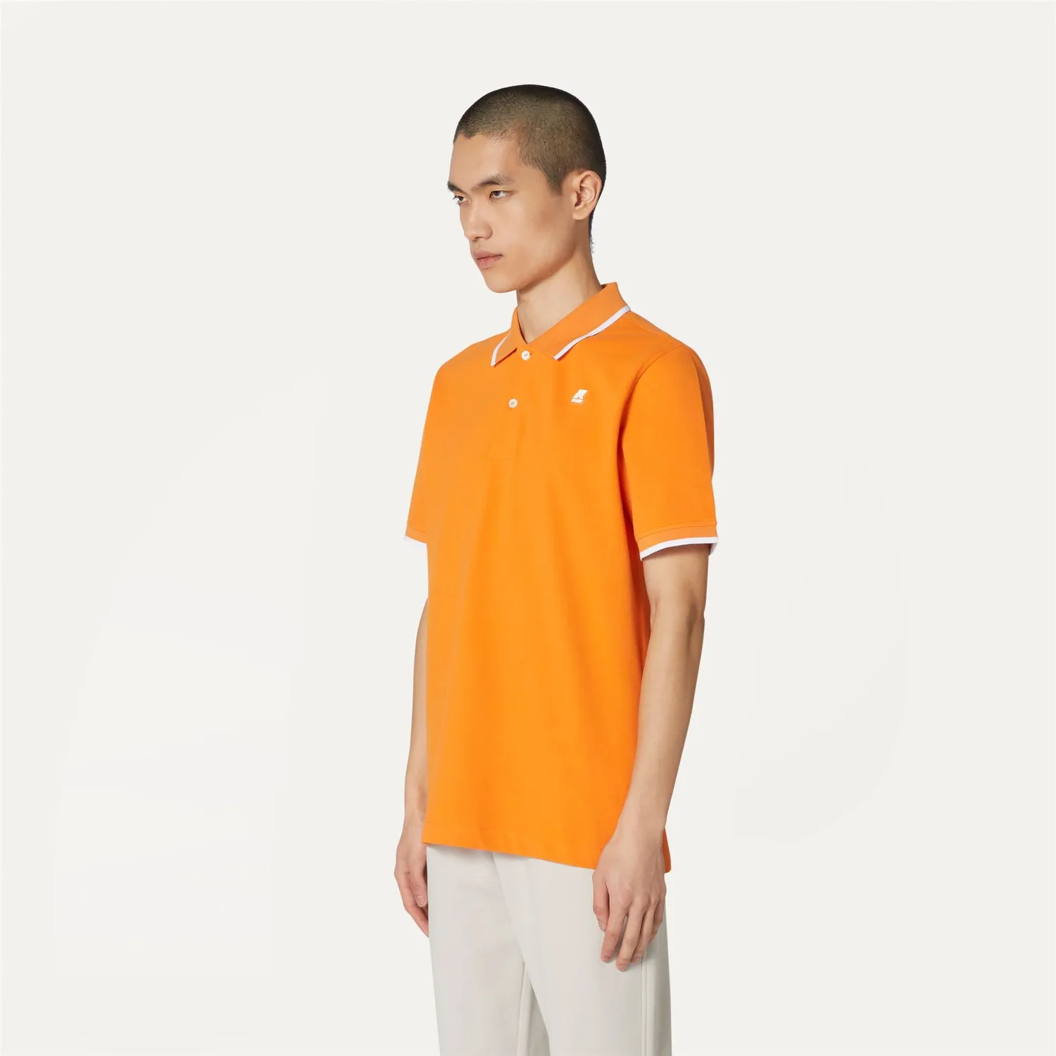 K-Way Kai KAI tricou polo bărbați portocaliu bumbac