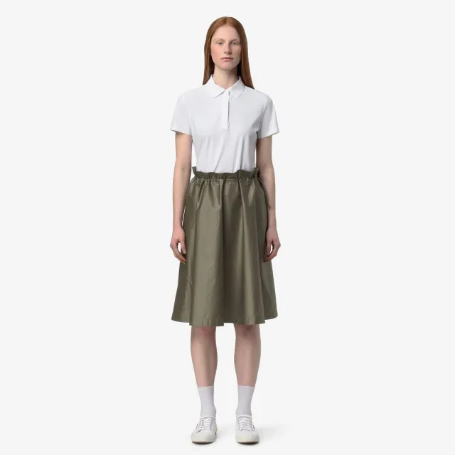 K-Way Gaelal Shiny Cotton fustă damă verde satinată