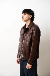 Mareus Imperial Brown 611 geacă piele piton maro