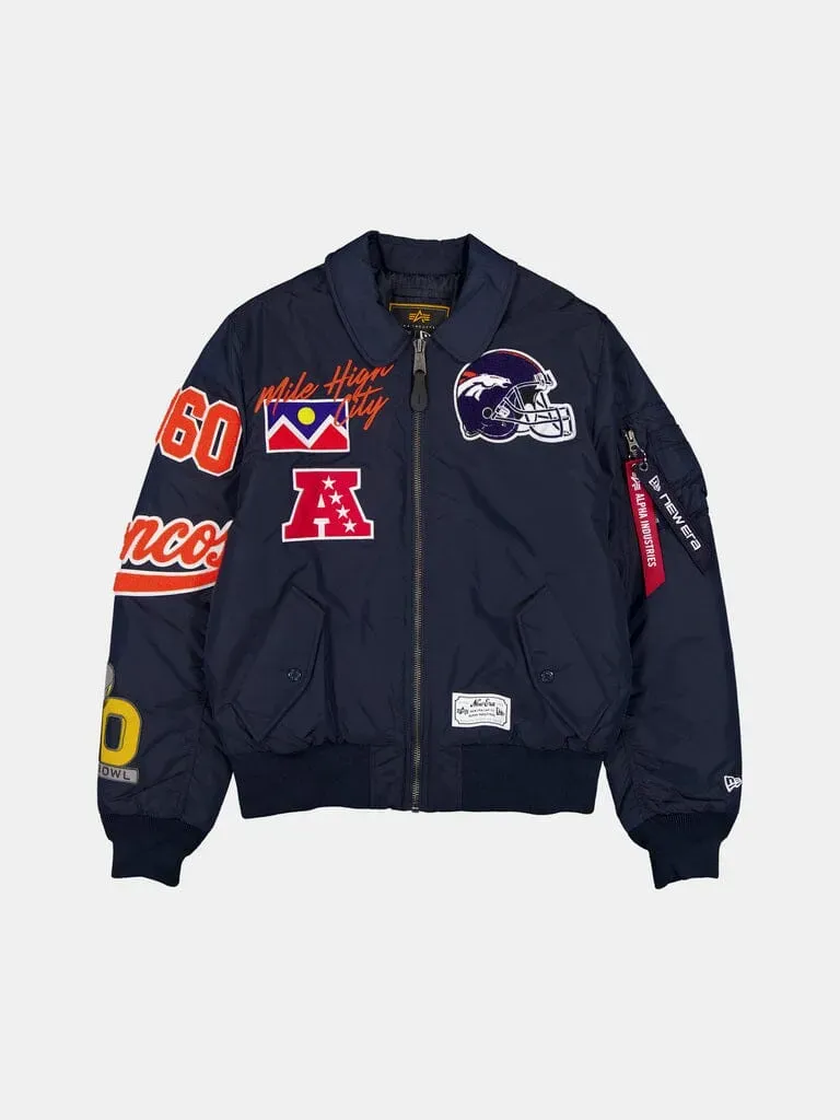 Alpha Industries Denver Broncos MA-1 geacă bleumarin nylon