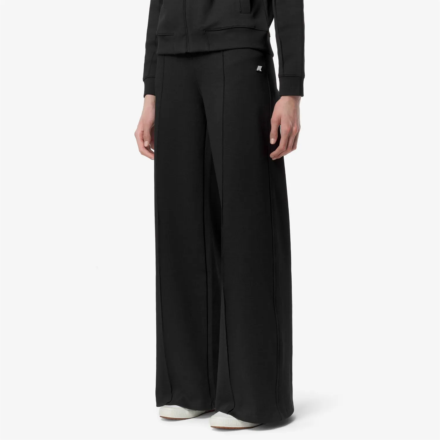 K-Way Loyre Interlock pantaloni dama negru evazati