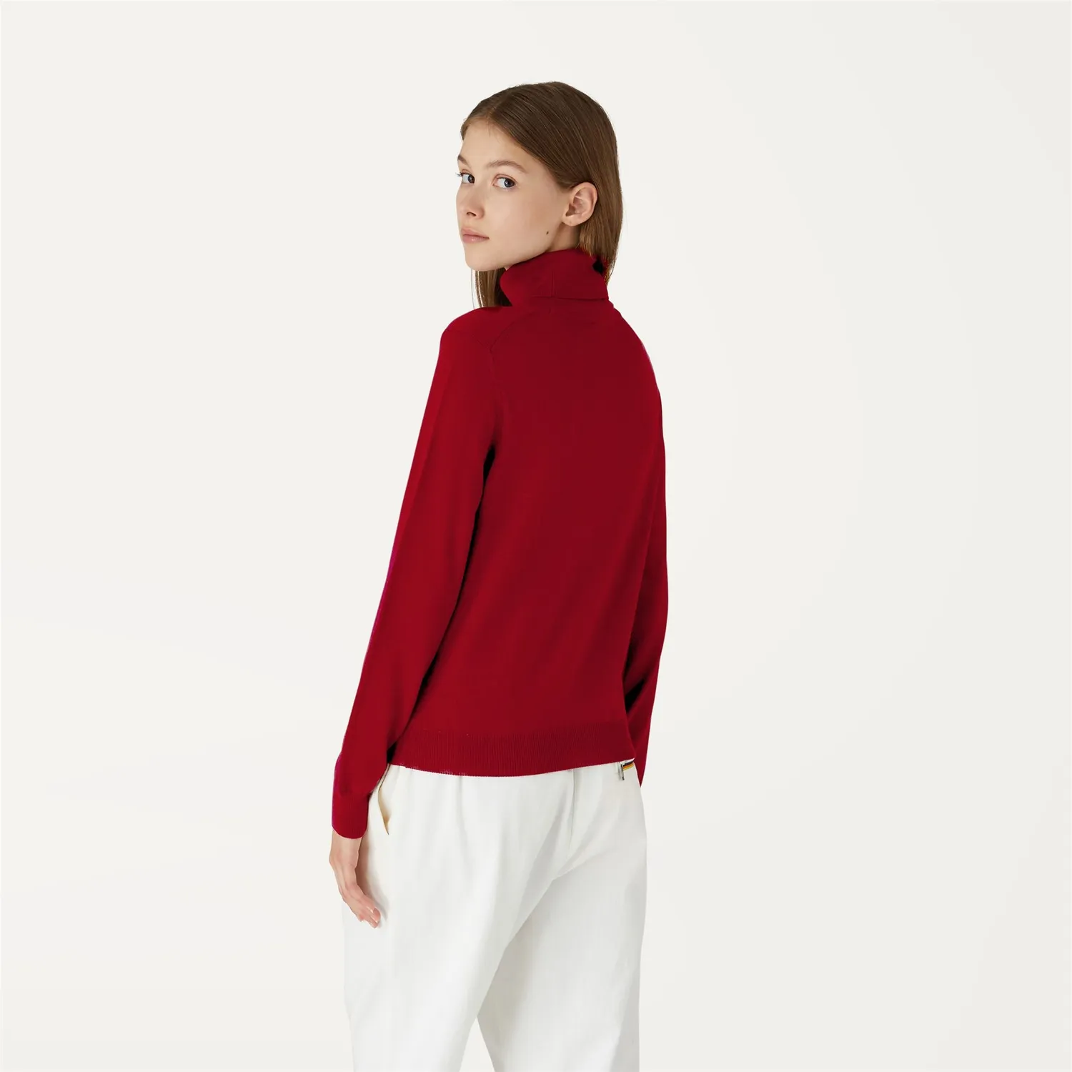 K-Way Susie Merino pulover Red Dk Tomato lana merinos