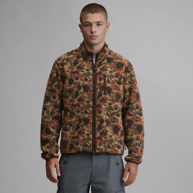 Eddie Bauer Journey Full-Zip Print hanorac fleece Dark Sand calduros
