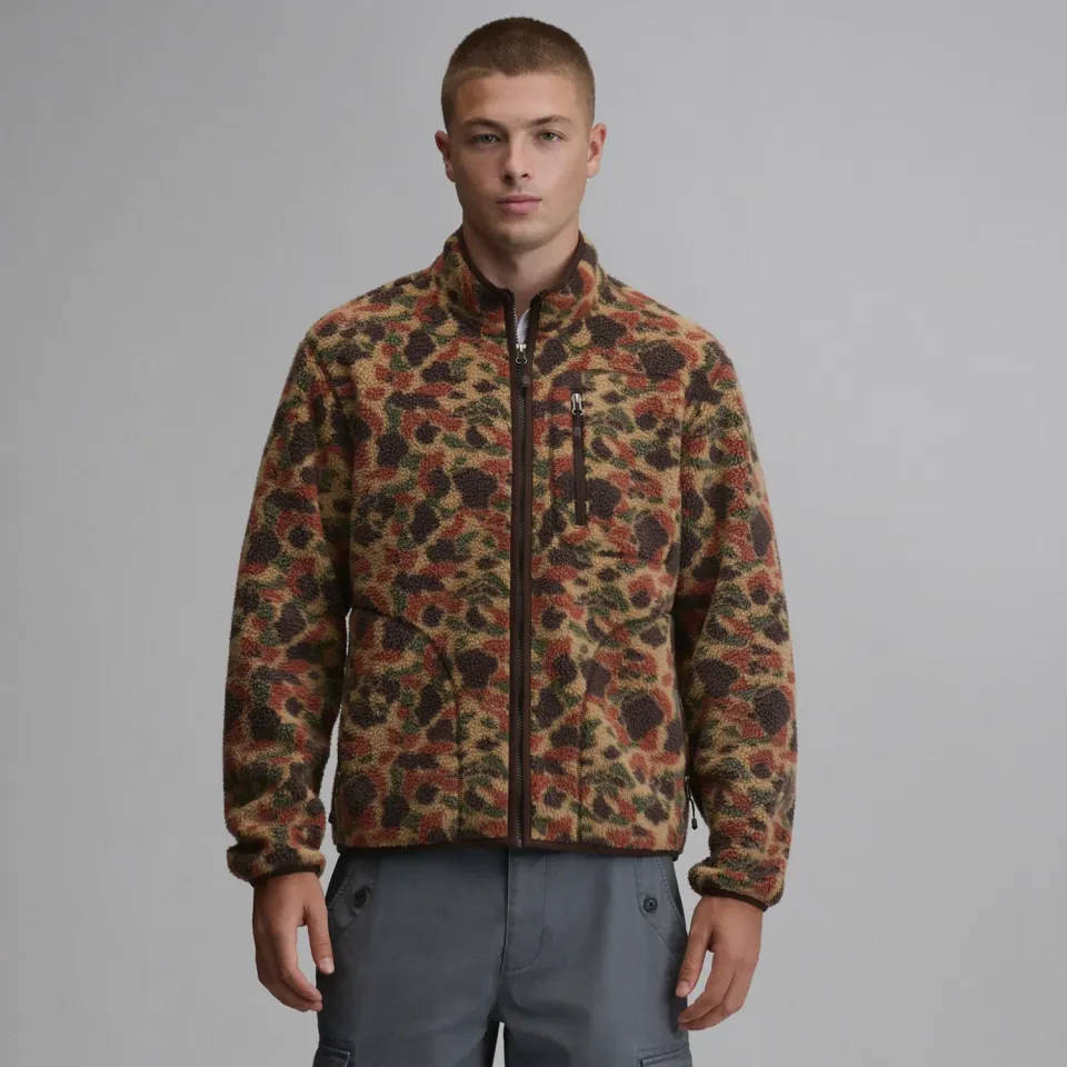 Eddie Bauer Journey Full-Zip Print hanorac fleece Dark Sand calduros