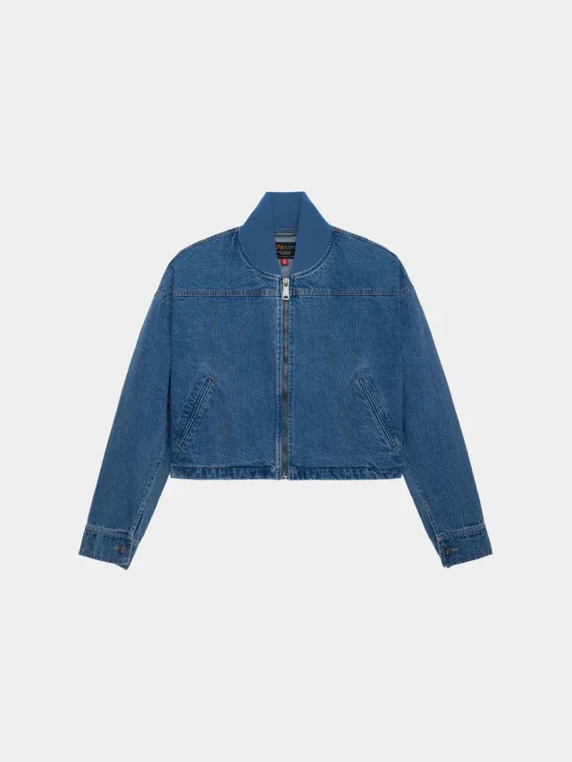 Alpha Industries Denim Relaxed Flight geaca dama denim blue poliester