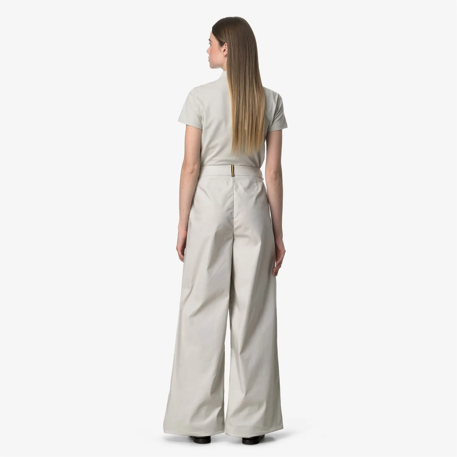 K-Way Pigalle Soft Denim pantaloni dama bej palazzo